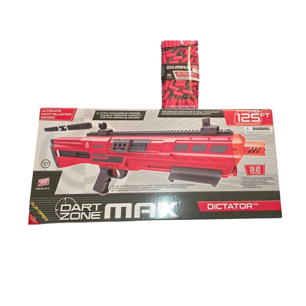 Dart Zone Max Dictator Dart Gun New with  Box of 150 Pro Darts New in Box